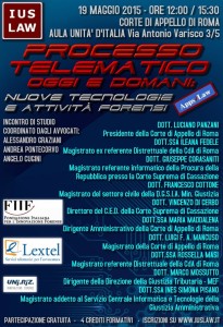 locandina ROma Processo Telematico oggi e Domani